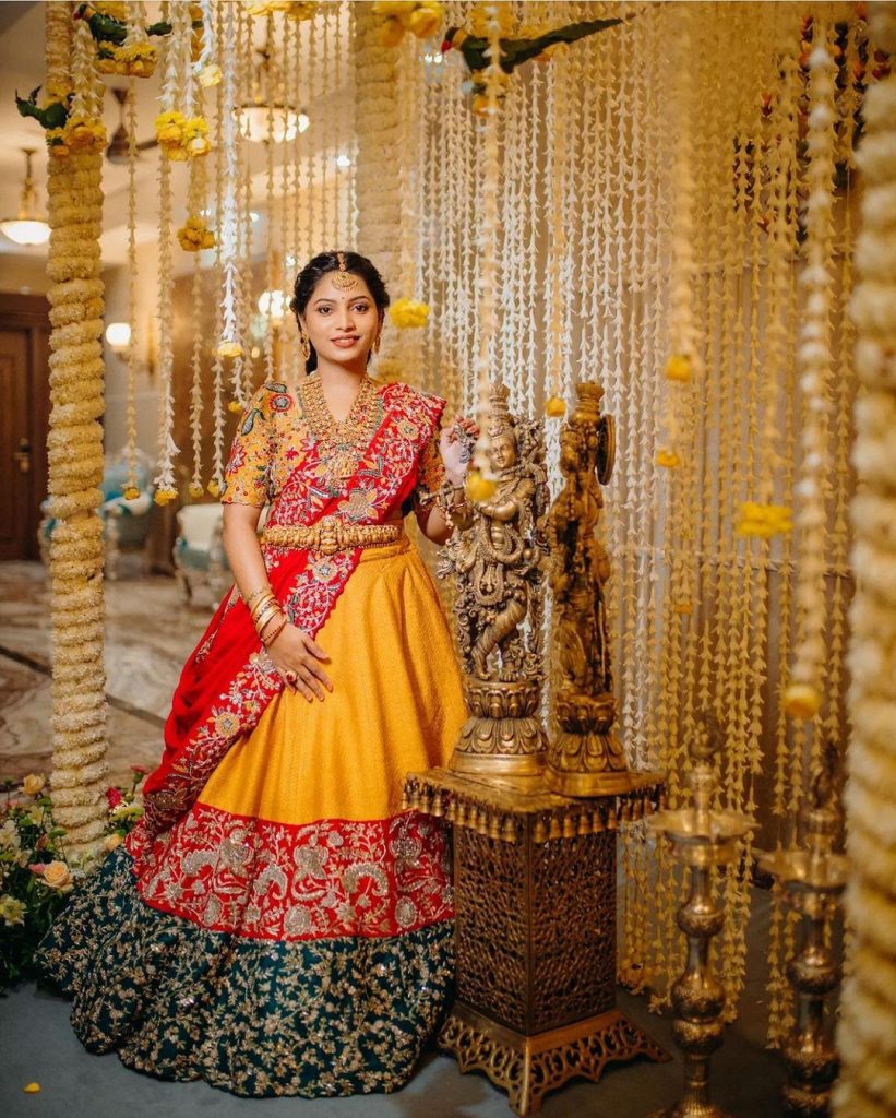 Hyderabadi Bride with Lehenga Style